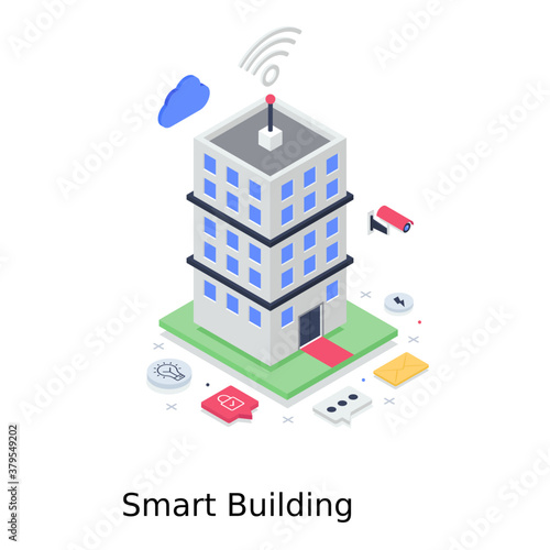  Smart building concept design, editable vector 