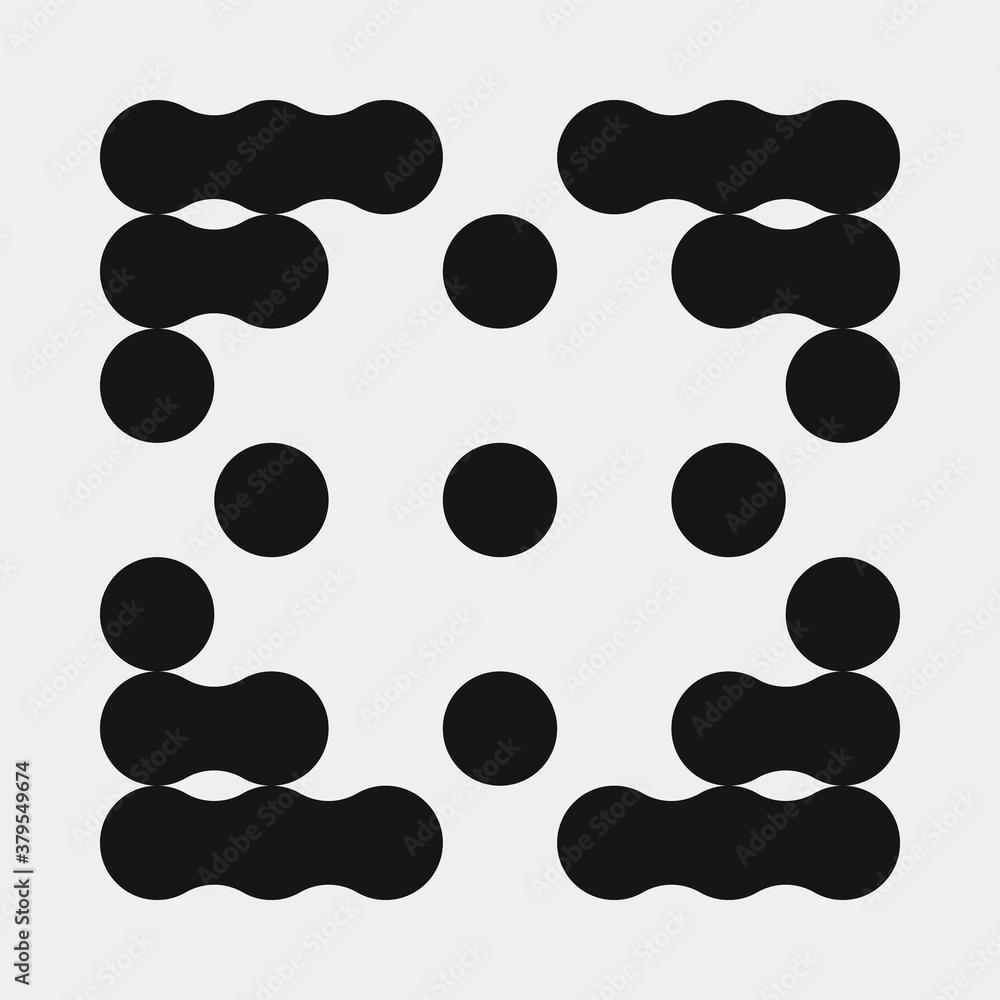 Fototapeta premium Abstract Cross Pattern Dots Logo generative computational art illustration
