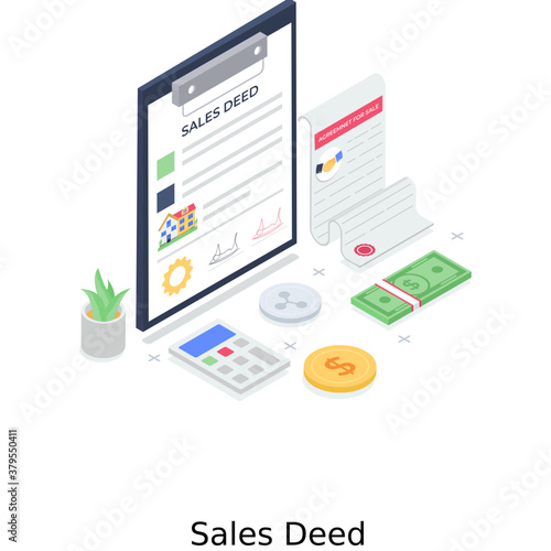 
A design of sale deed in editable vector 
