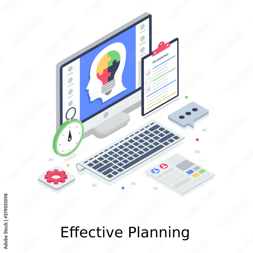 A design of effective planning, isometric vector
A design of effective planning, isometric vector