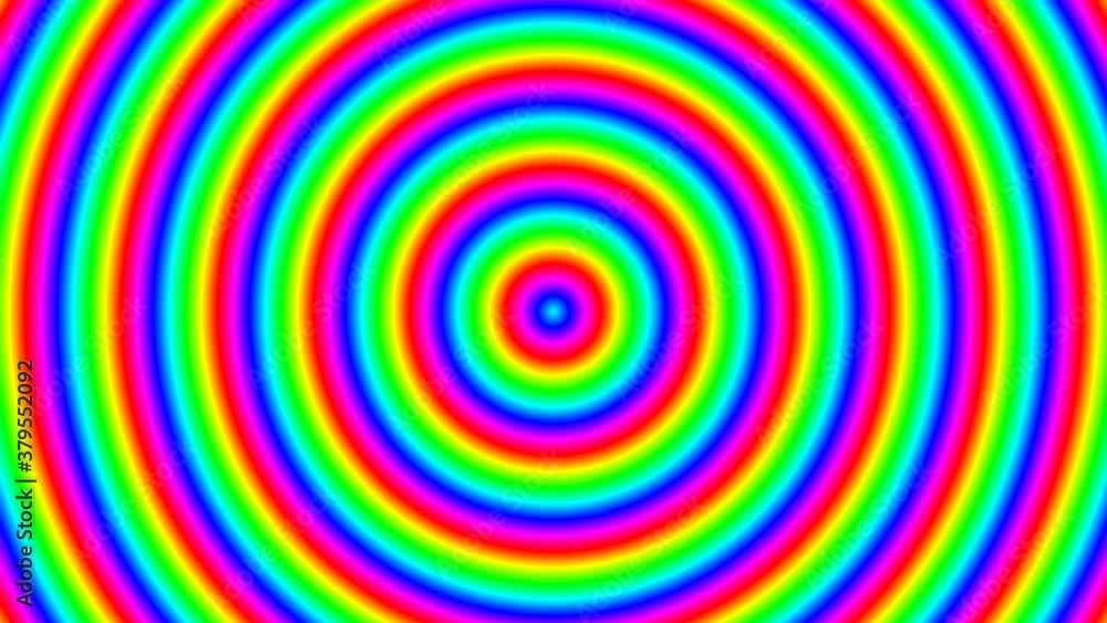 Rings of Bright Primary Rainbow Spectrum Colours Expanding Rings of Bright Primary Rainbow Spectrum Colours Expanding