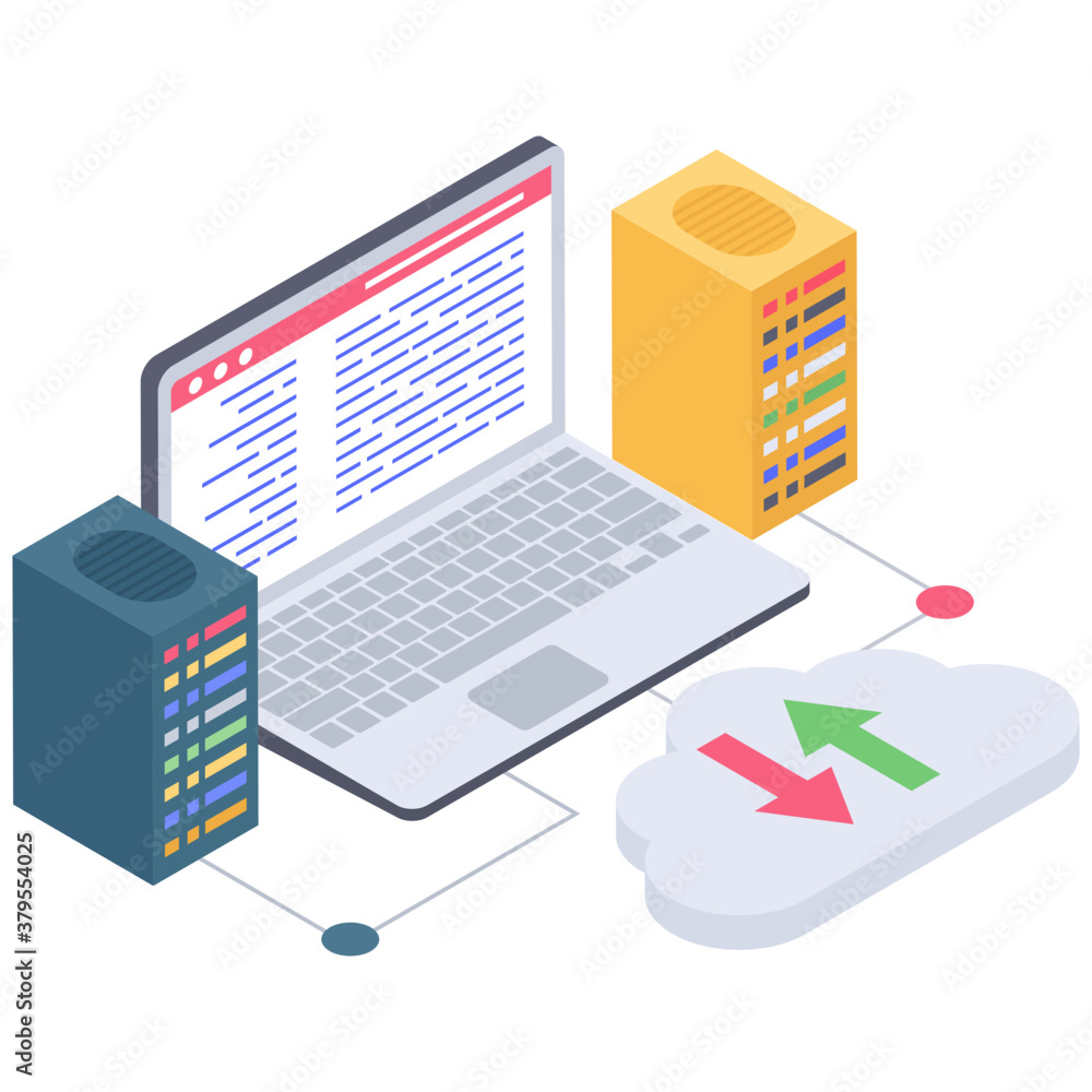 Isometric icon of cloud data center
Isometric icon of cloud data center