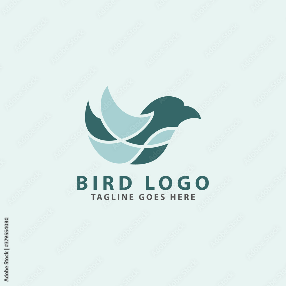 Simple vector graphics illustration of a bird logo design. Simple vector graphics illustration of a bird logo design.