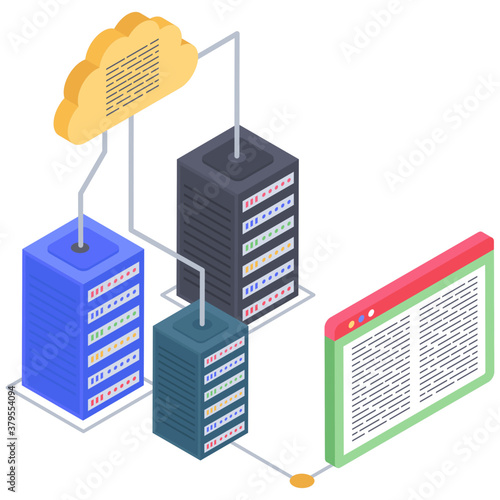 
Cloud database server isometric icon

