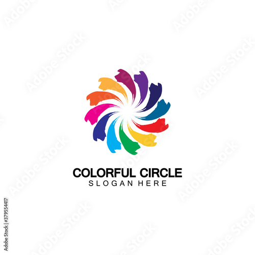 Abstract Colorful circle Logo design vector template. Modern template design. Vector icon illustration Modern Colorful Circle Bussines and Media Logo