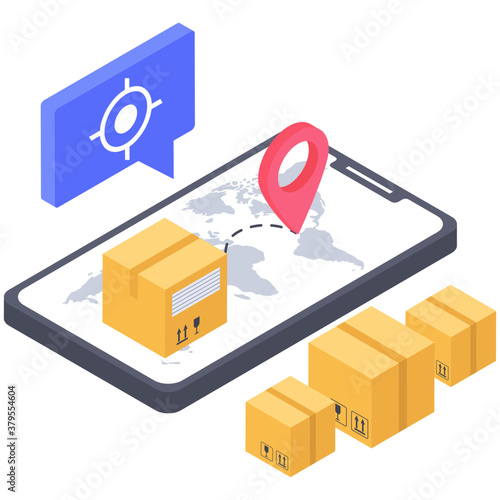 
Isometric design of delivery tracking icon
