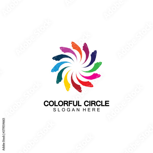 Abstract Colorful circle Logo design vector template. Modern template design. Vector icon illustration Modern Colorful Circle Bussines and Media Logo