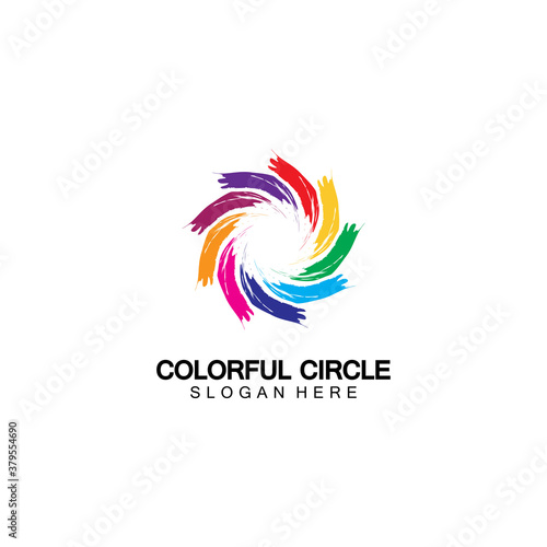 Abstract Colorful circle Logo design vector template. Modern template design. Vector icon illustration Modern Colorful Circle Bussines and Media Logo