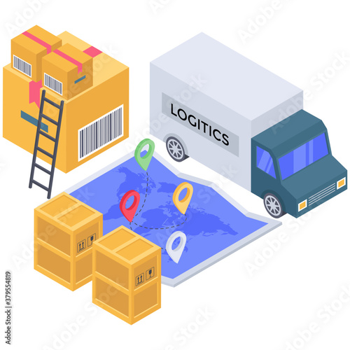  Isometric design of delivery tracking icon 