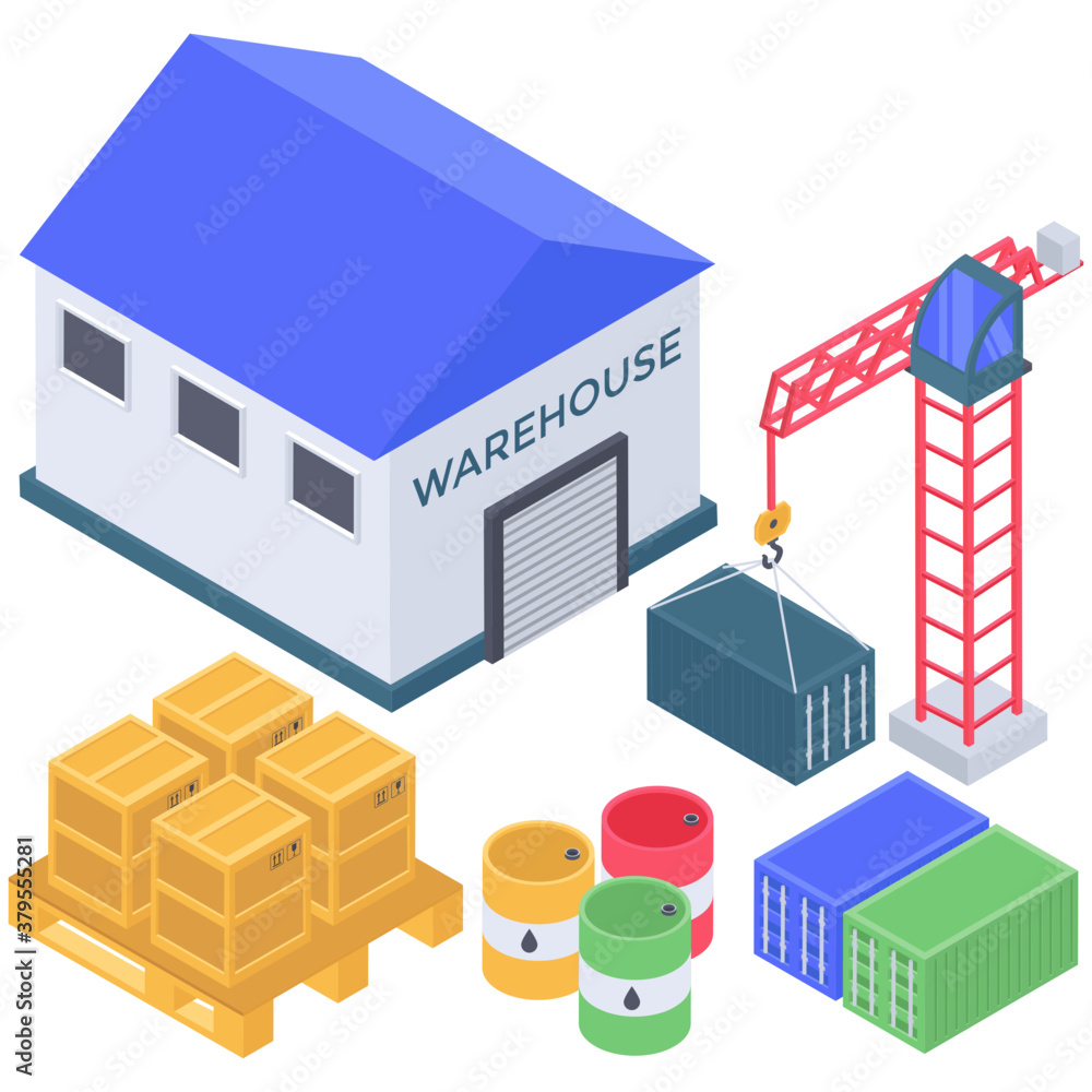 Tower crane icon in isometric design.
Tower crane icon in isometric design.