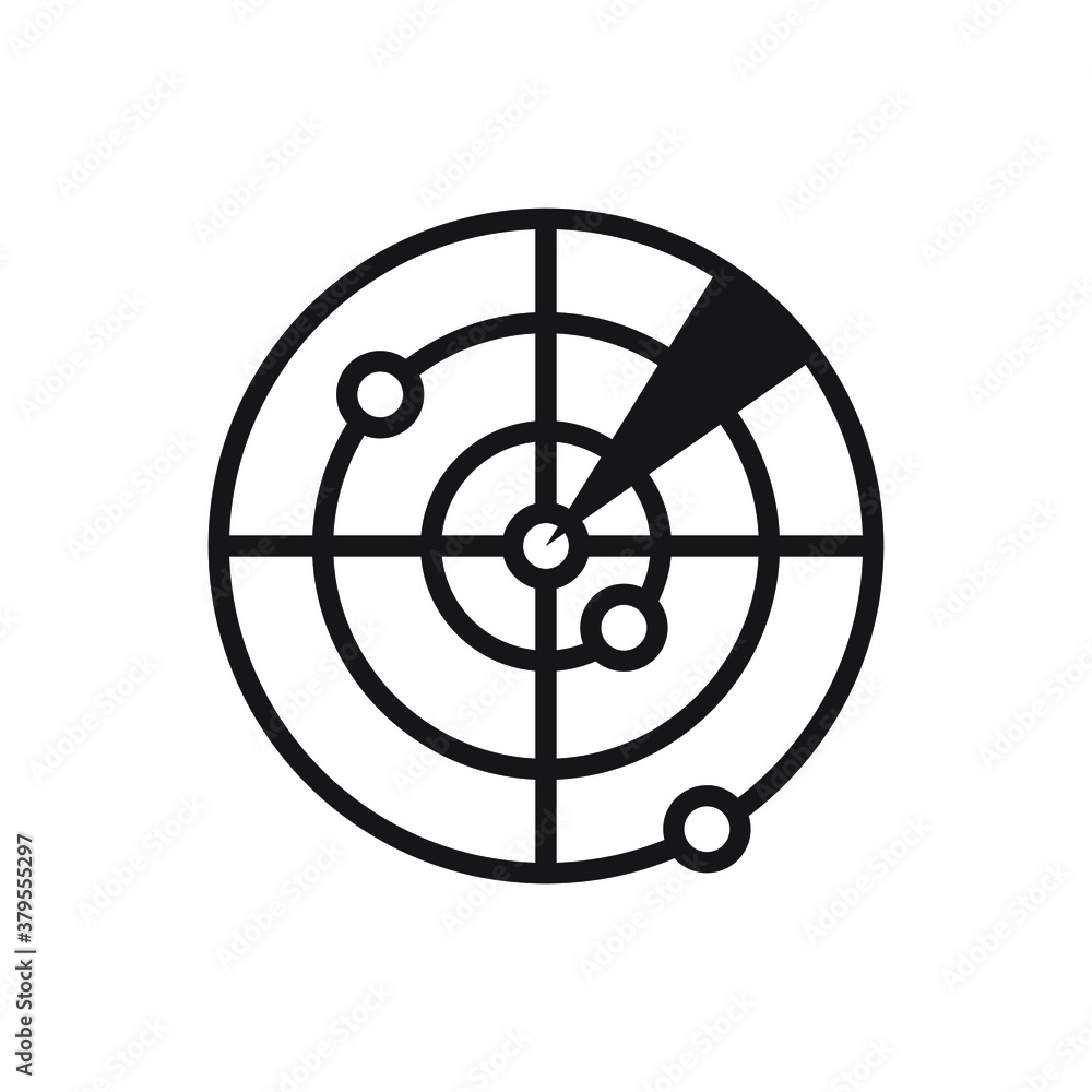 Radar icon design isolated on white background Radar icon design isolated on white background