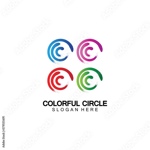 Abstract Colorful circle Logo design vector template. Modern template design. Vector icon illustration,Modern Colorful Circle Bussines and Media Logo