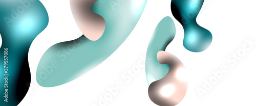 Bubbles abstract background. Liquid splashes on white vector template