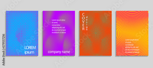 Minimal abstract vector halftone cover design template. Future geometric gradient background. Vector templates for placards, banners, flyers, presentations and reports