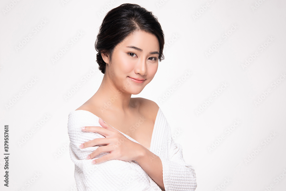 Beautiful young asian woman with clean fresh skin on white background, Face care, Facial treatment, Cosmetology, beauty and spa, Asian women portrait Beautiful young asian woman with clean fresh skin on white background, Face care, Facial treatment, Cosmetology, beauty and spa, Asian women portrait