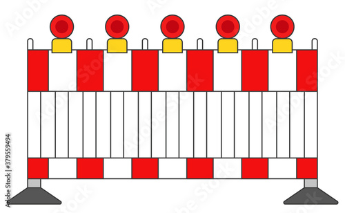 Absperrung mit Lichter in rot Vektor Grafik