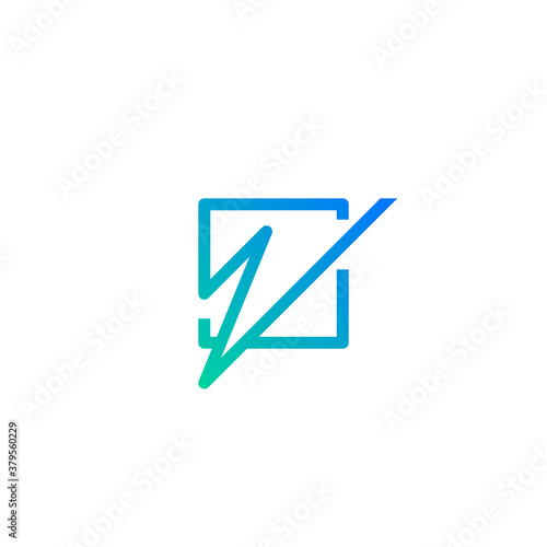 line art letter z logo inside square shape
