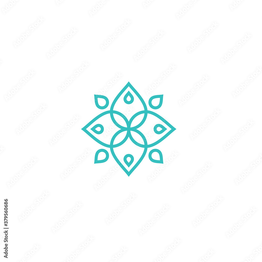 ethnic logo from leaves and droplet shape