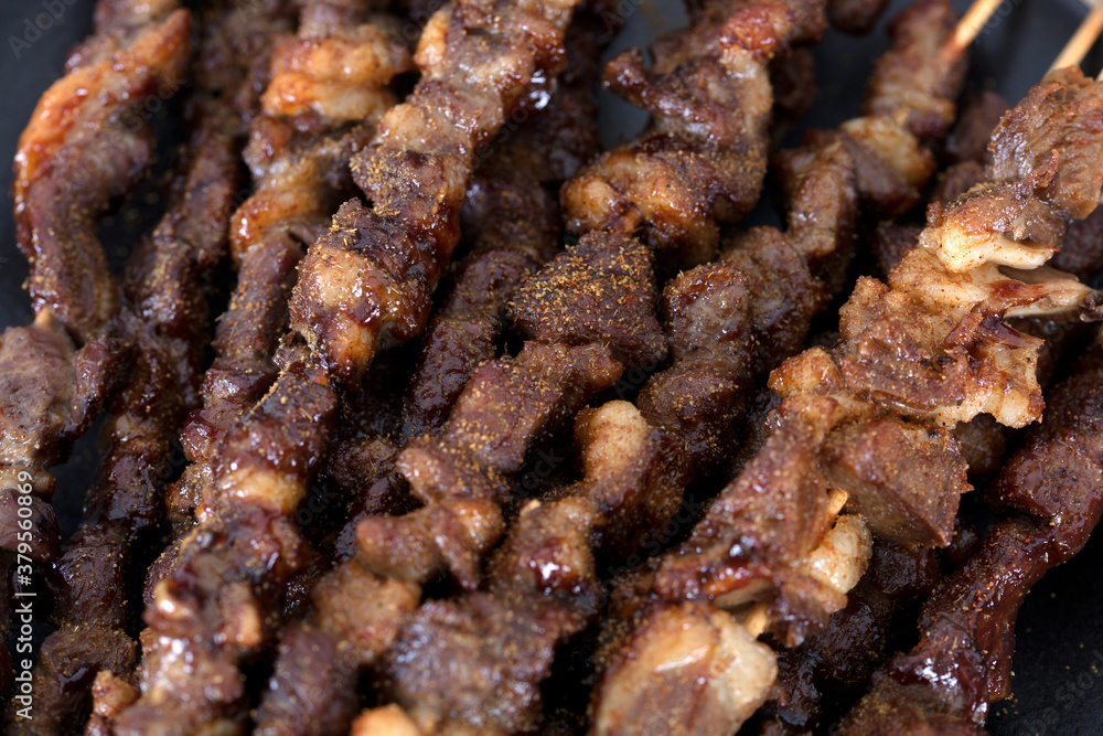 Delicious kebab on the plate