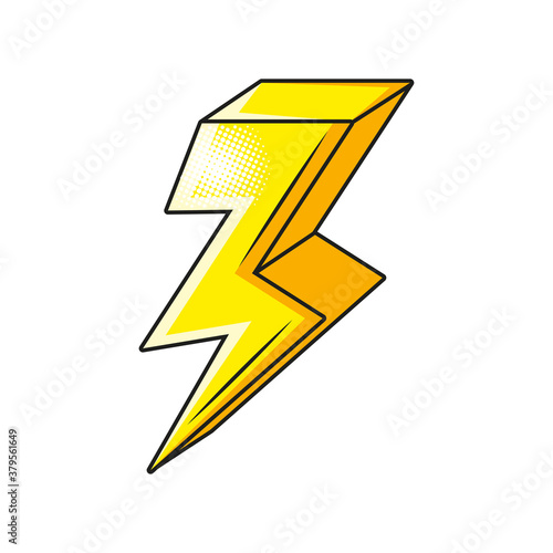 pop art thunder detailed style icon vector design