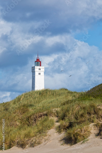 Lighthouse of Bl  vand at the Danish North Sea Coast