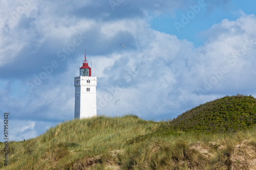 Lighthouse of Bl  vand at the Danish North Sea Coast