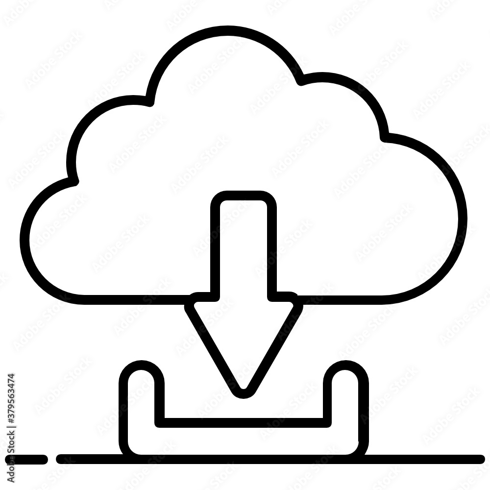 Vector of cloud download in flat style
Vector of cloud download in flat style