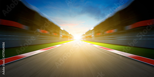 Motion blurred effect. International race track during sunset © Image Craft
