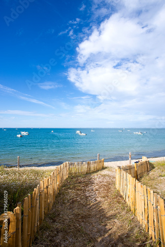 Chemin menant    la plage sur l   le de Noirmoutier.