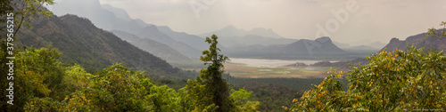 Lake by the mountains