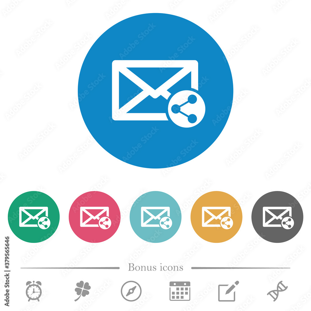 Share mail flat round icons Share mail flat round icons