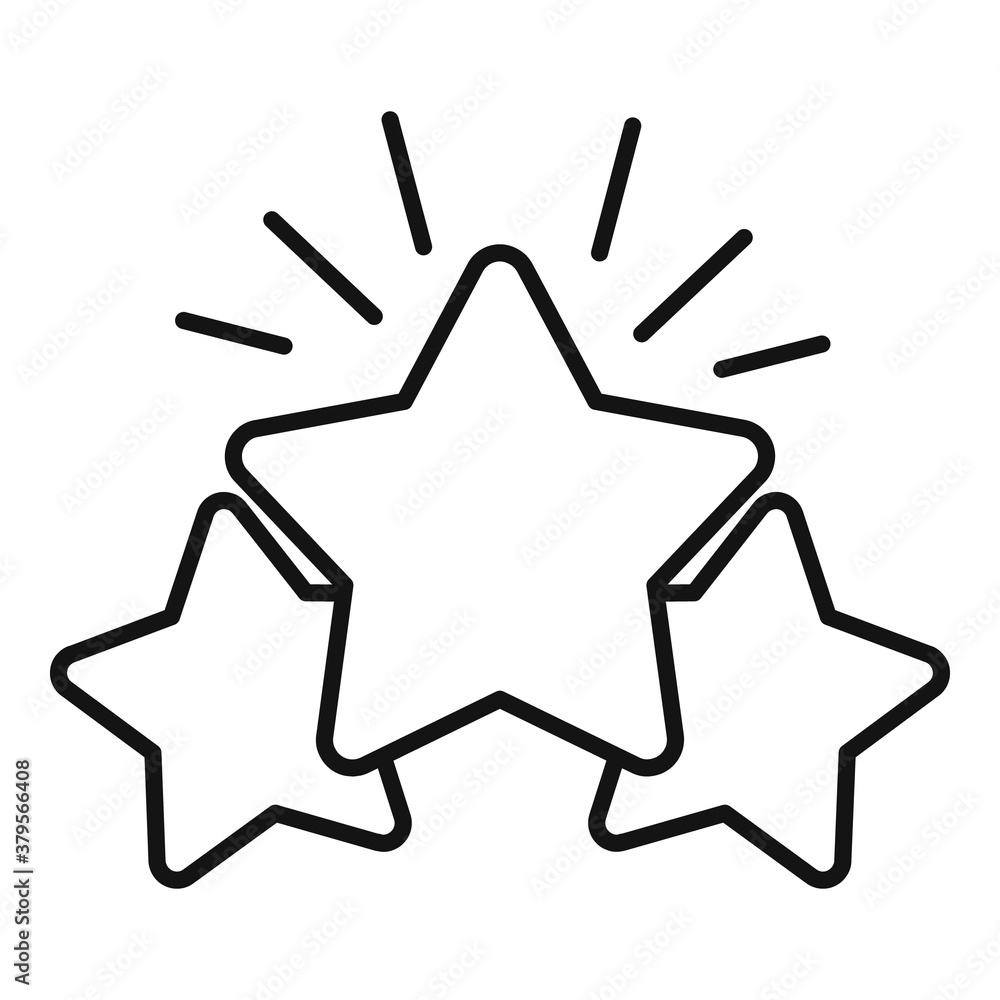 Shiny star reputation icon. Outline shiny star reputation vector icon for web design isolated on white background Shiny star reputation icon. Outline shiny star reputation vector icon for web design isolated on white background