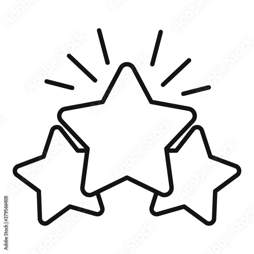 Shiny star reputation icon. Outline shiny star reputation vector icon for web design isolated on white background