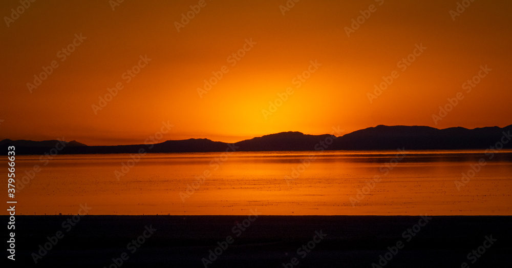 sunset over salt lake