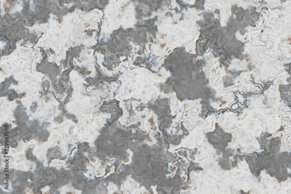 Obraz premium White marble pattern with curly grey and gold veins. Abstract texture and background illustration