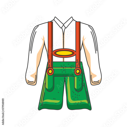 traditional German, bavarian clothes on white background