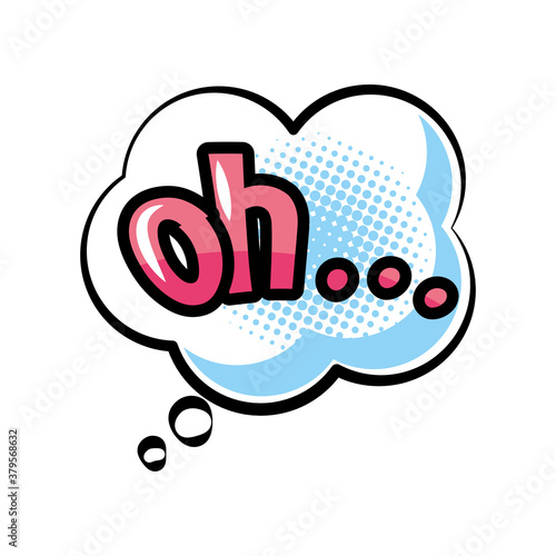 pop art oh bubble detailed style icon vector design