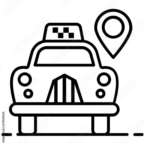 
Vehicle with map marker depicting cab location icon
