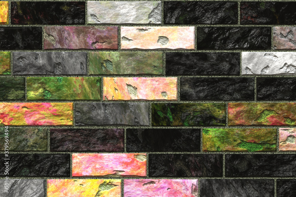 Block Pattern Whitestone Panorama of Block pattern of white stone cladding wall tile texture and ...