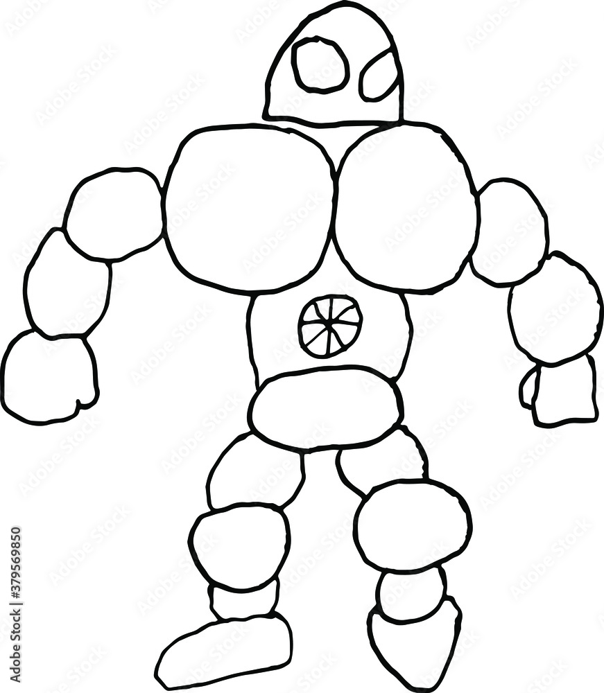 Drawing of a robot that is walking. Robot warrior. Drawing of a robot that is walking. Robot warrior.