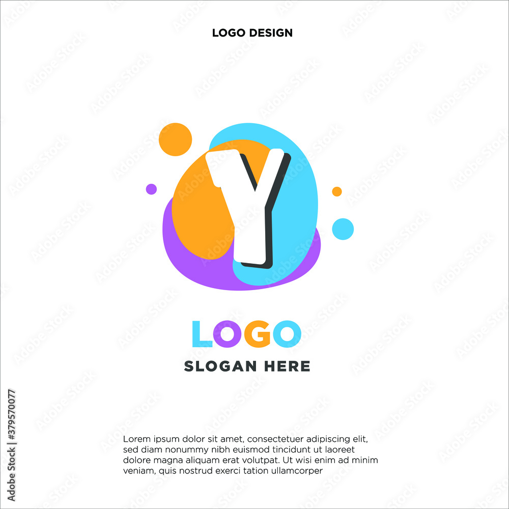 kids logo design combination with initials/letter Y. colorfun and baby image. kids logo design combination with initials/letter Y. colorfun and baby image.