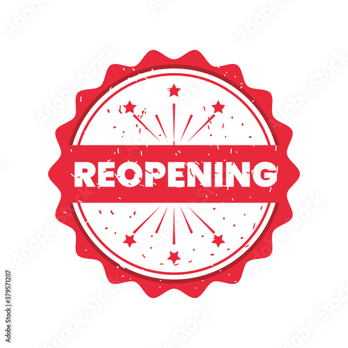 reopening in seal stamp detailed style icon vector design