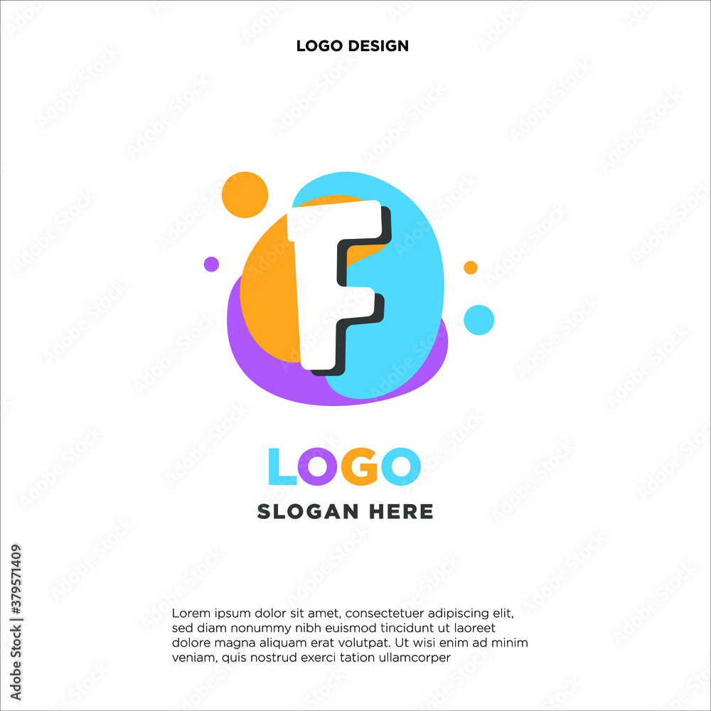 kids logo design combination with initials/letter F. colorfun and baby image. kids logo design combination with initials/letter F. colorfun and baby image.