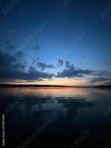 sunset over the lake