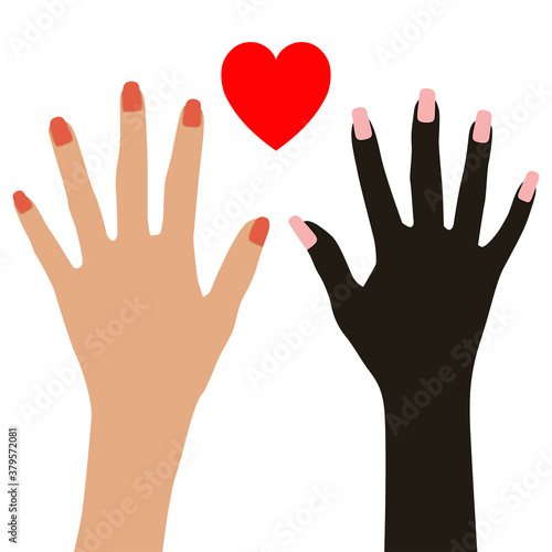 Variety in love. The concept of same-sex and interracial love. Vector illustration isolated on a white background for design and web.