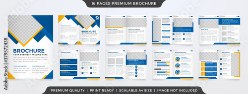 set of bifold brochure template with clean style and minimalist layout use for business annual report and business profile