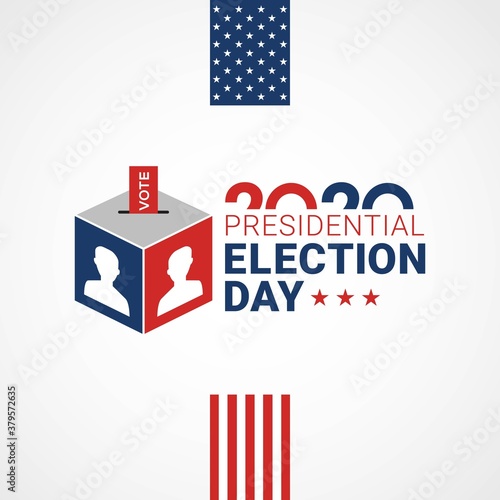 Presidential election day 2020 United States of America. USA debate of president voting 2020 vector illustration