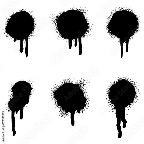 Set of graffiti Spray painted lines and grunge dots isolated on white background.for concept design .vector illustration.