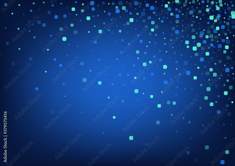 Blue Square Flying Blue Vector Background. 