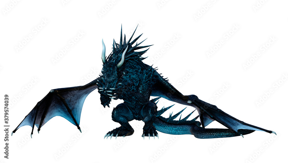 3D Rendering Fairy Tale Dragon on White 3D Rendering Fairy Tale Dragon on White